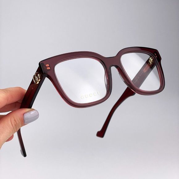 Gucci GG0958O 006 Eyeglasses Burgundy Square Unisex - Picture 8 of 10